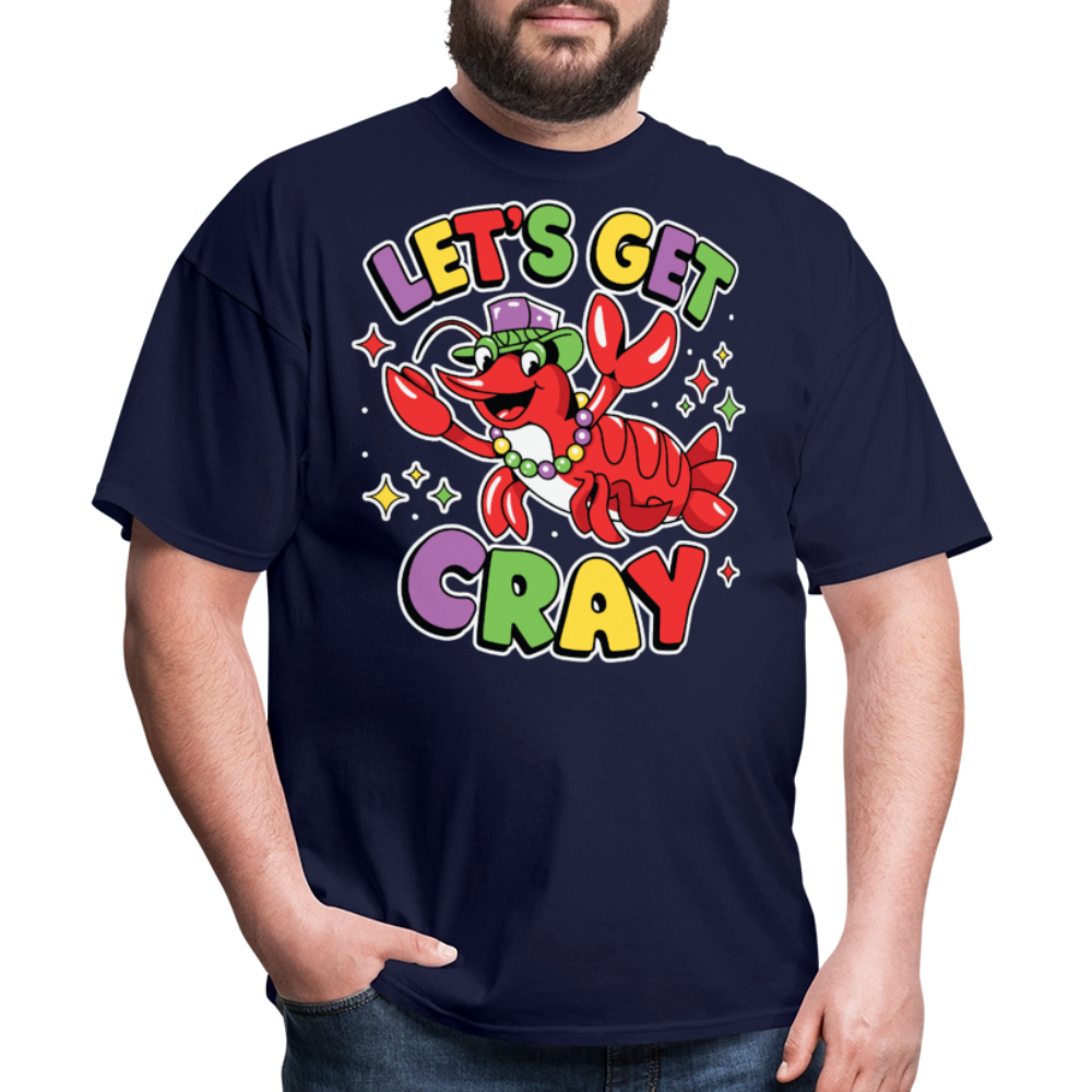 Let's Get Cray lobster Shirt for Mardi Gras lovers Funny Crawfish T-shirt - navy