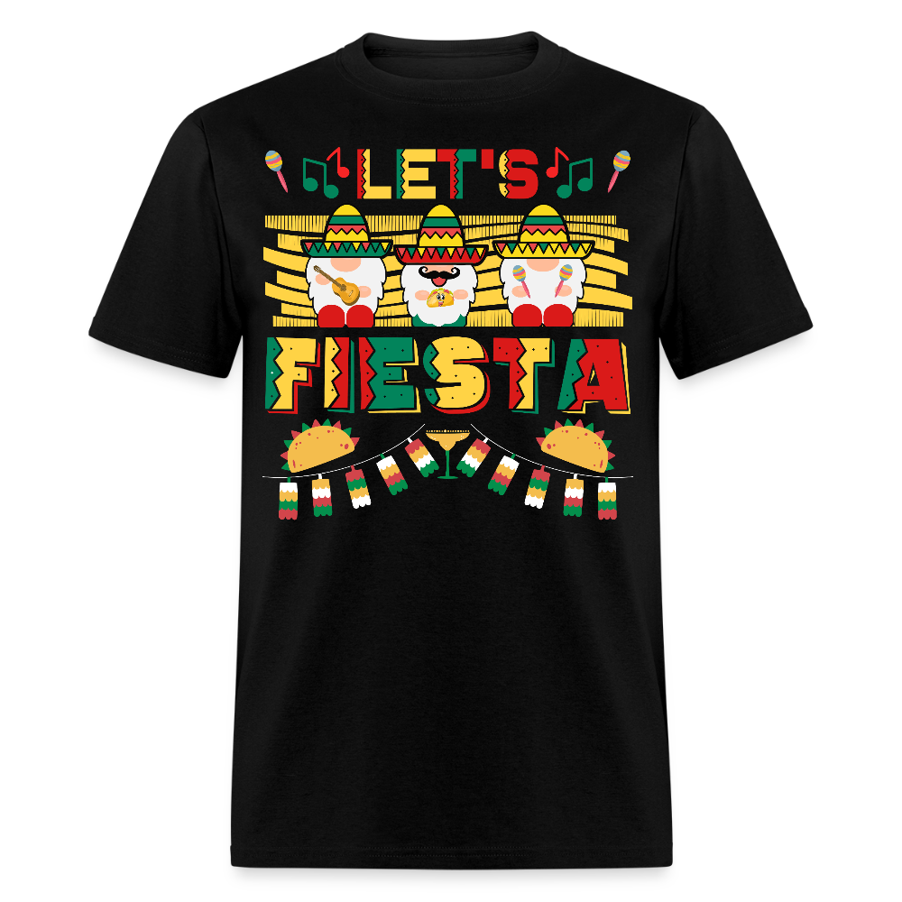 Cute Gnome Mexican Festival Tee Let’s Fiesta Mexican Party T-shirt - black