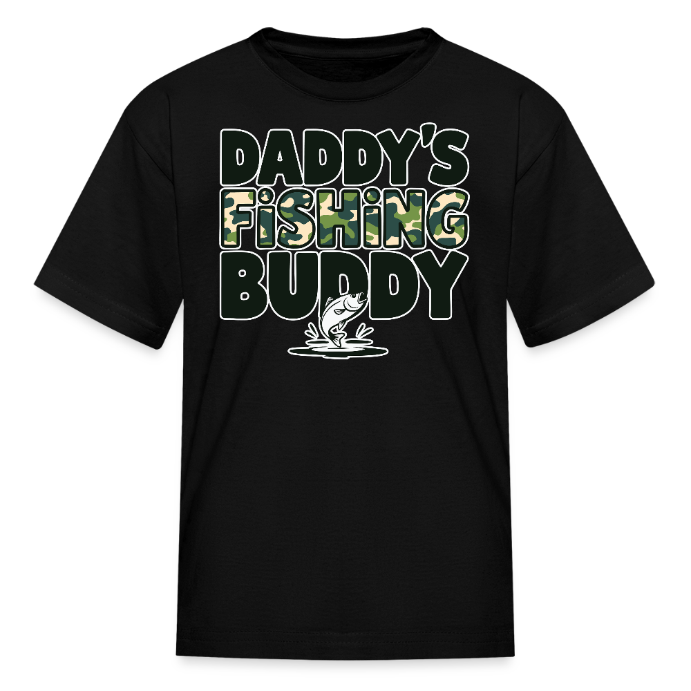 Daddy’s Fishing Buddy Kids' T-shirt - black
