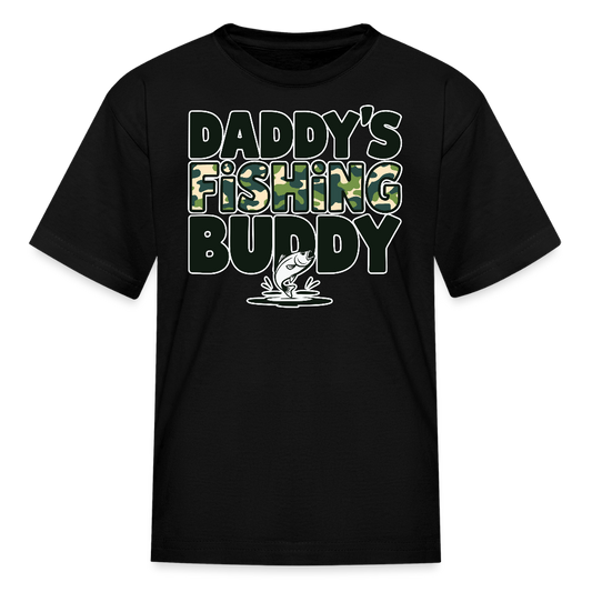 Daddy’s Fishing Buddy Kids' T-shirt - black