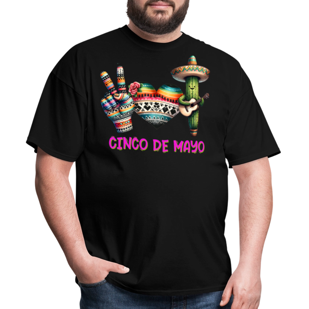 Cute Cactus Cinco de Mayo Tee Mexican-themed Party T-shirt - black