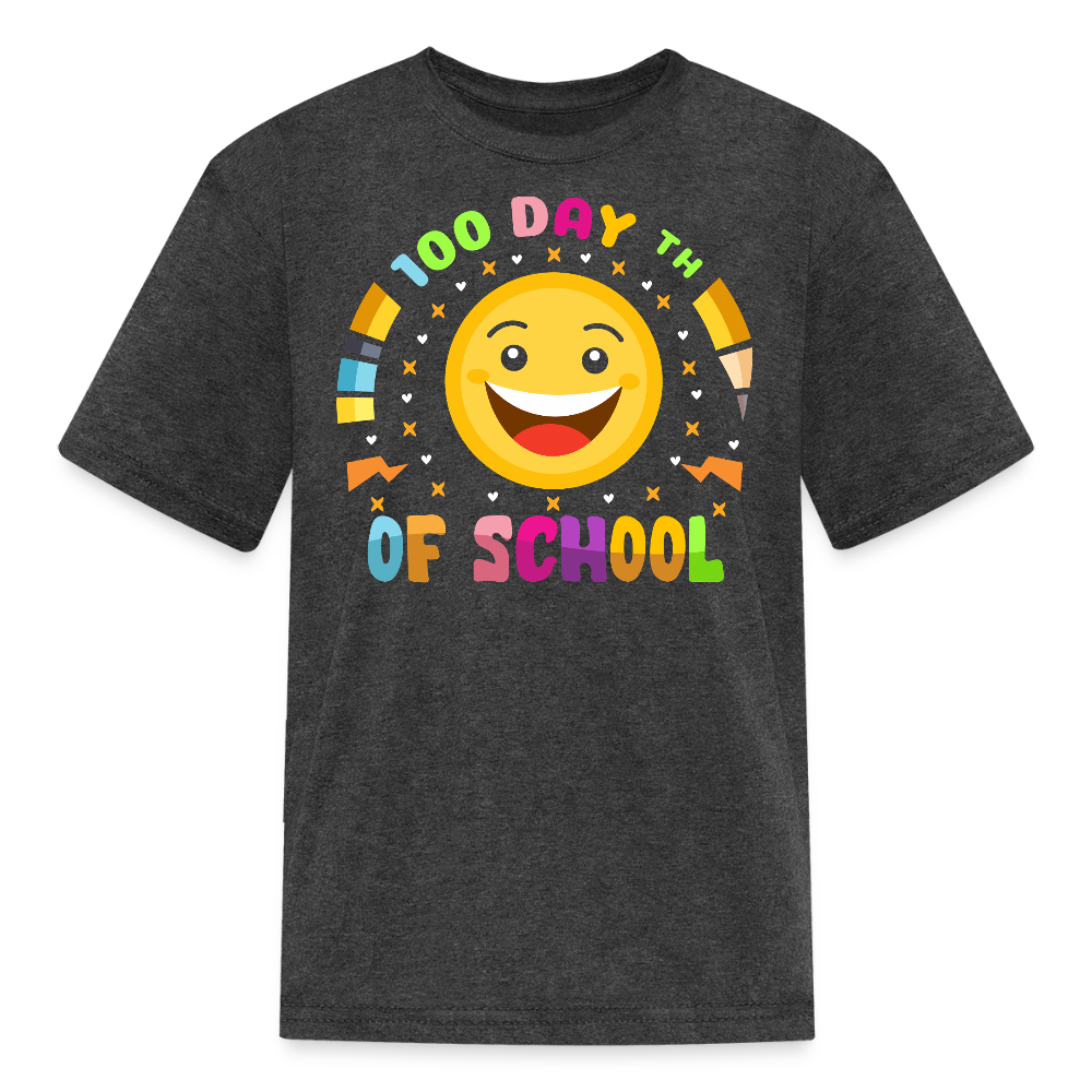 100th Day Of School Shirt For Kids Elementary School T-shirt - heather black