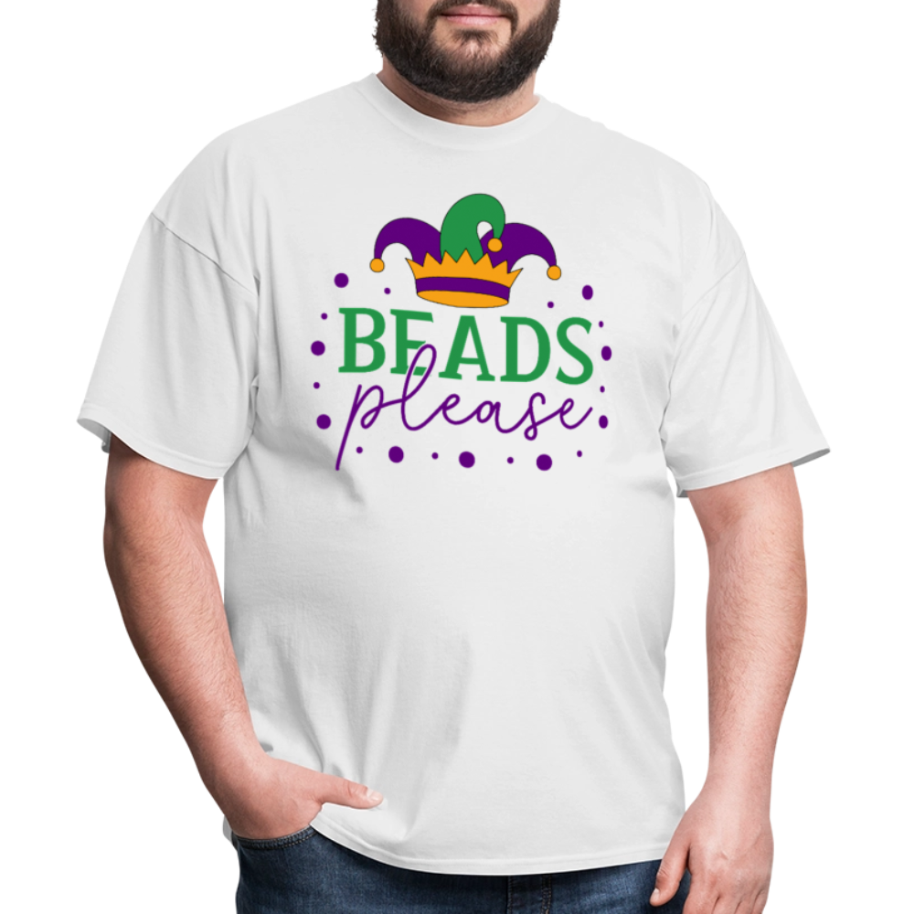 Cute Mardi Gras Shirts For Family Beads Please Party T-shirt - white