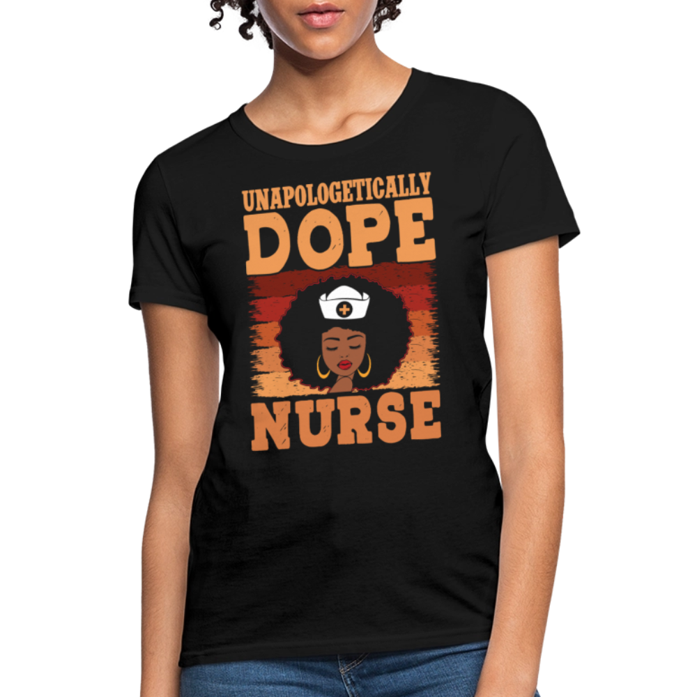 Unapologetically Dope Nurse Afro Pride T-Shirt - black