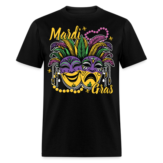 Colorful Mardi Gras Mask Festival New Orleans Carnival Celebration T-shirt - black