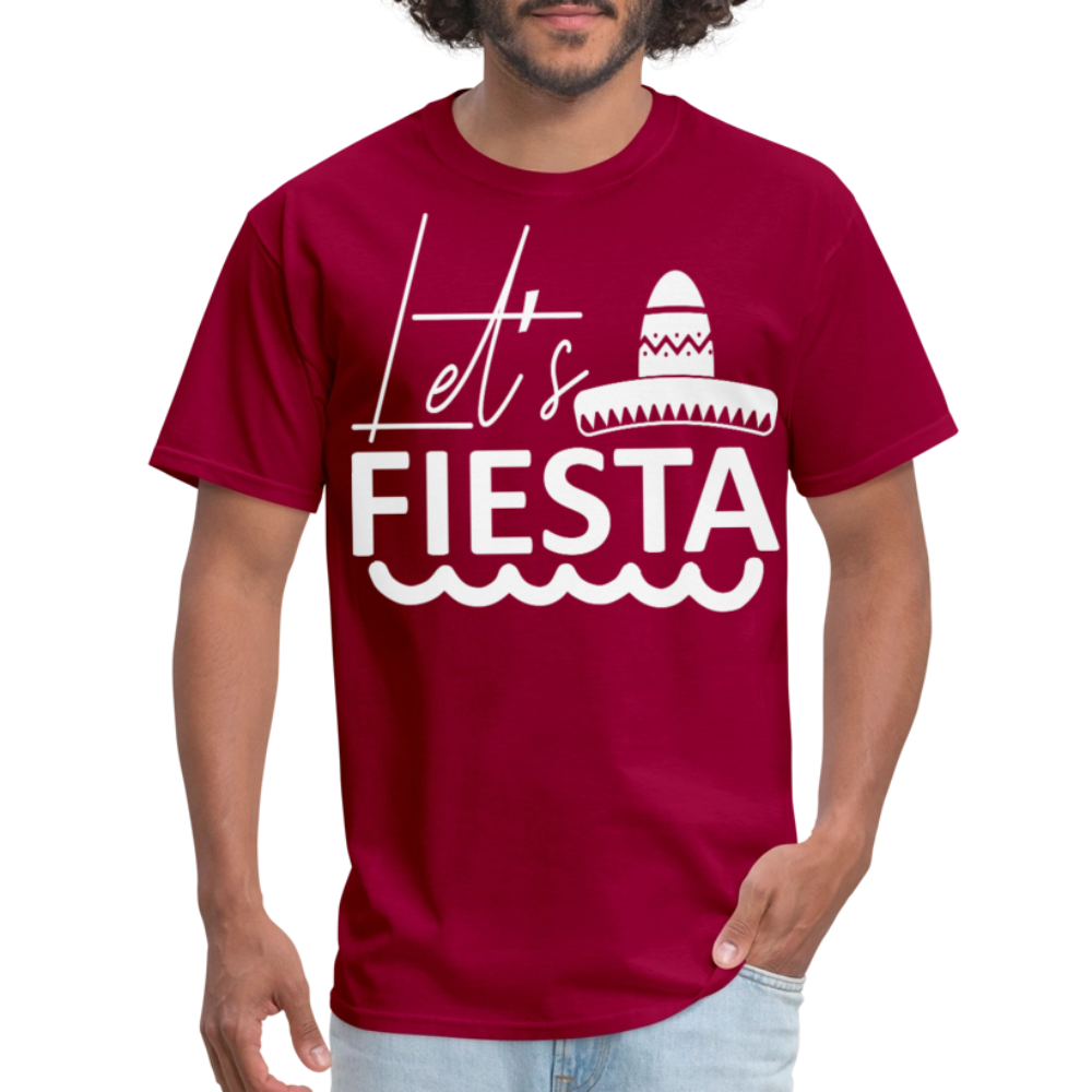 Mexican Fiesta Party Tee for Celebration Let’s Fiesta T-shirt - dark red