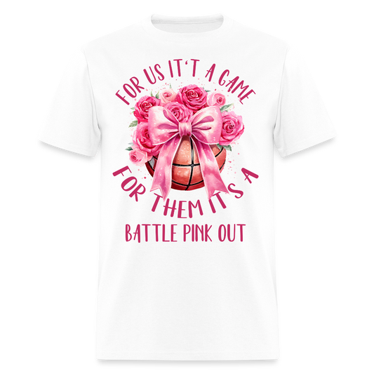 Pink Out Basketball Breast Cancer Awareness T-Shirt - white