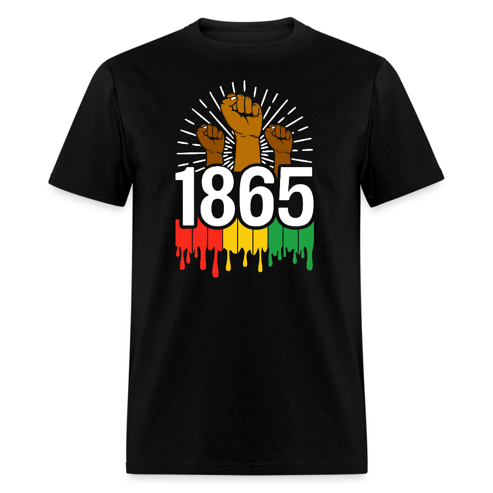 Juneteenth 1865 Tee for Black History Month Raised Fist Revolution T-shirt - black