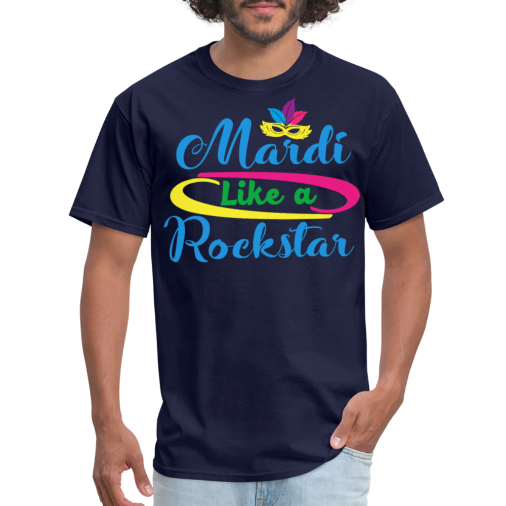 Mardi Gras Rockstar Shirt For Men And Women T-Shirt - navy