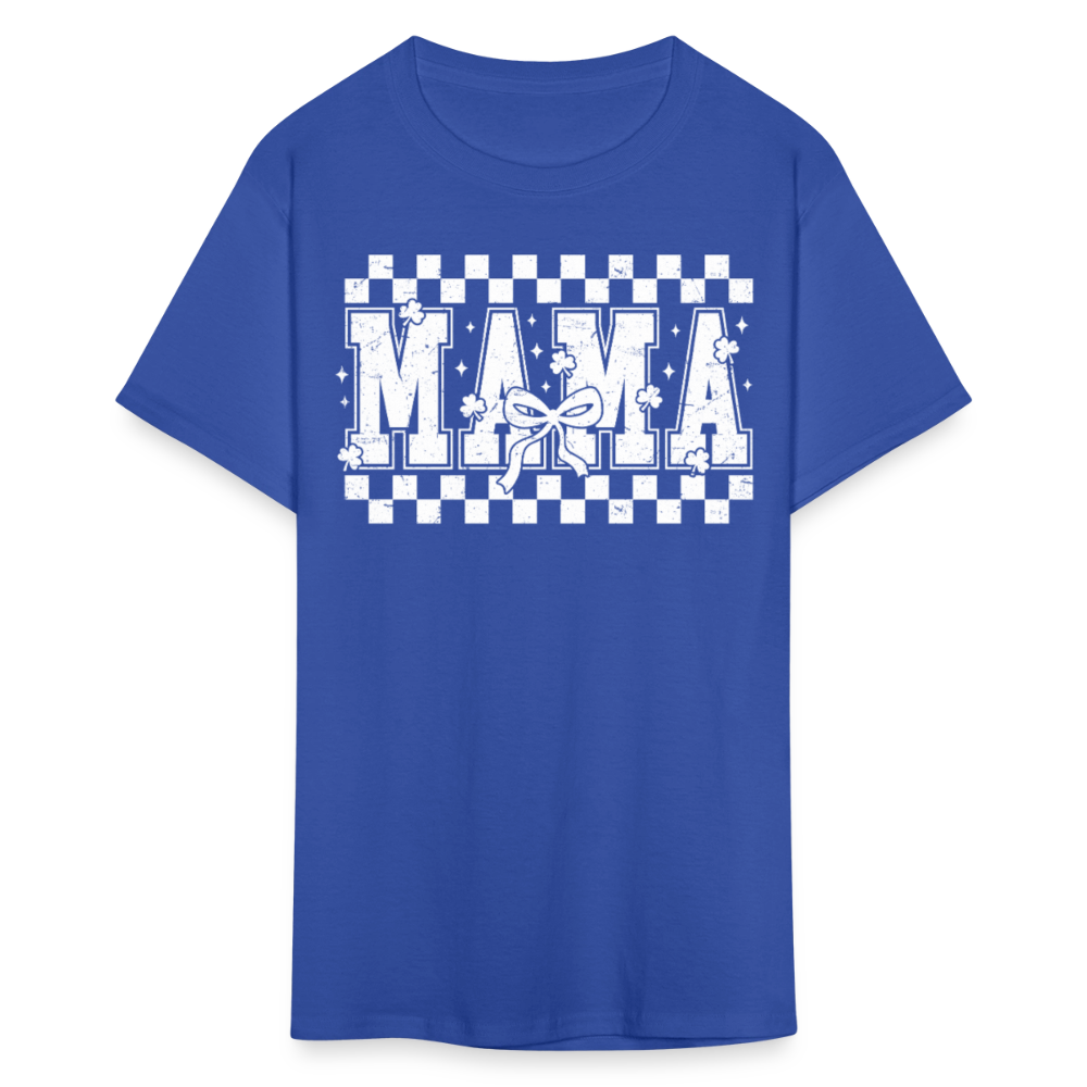 Distressed Mama Clover St. Patrick's Day Gift Tee - royal blue