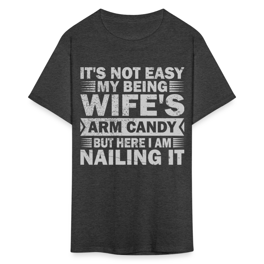Arm Candy Husband Shirt Gifts for Husbands Funny Relationship T-Shirt - heather black