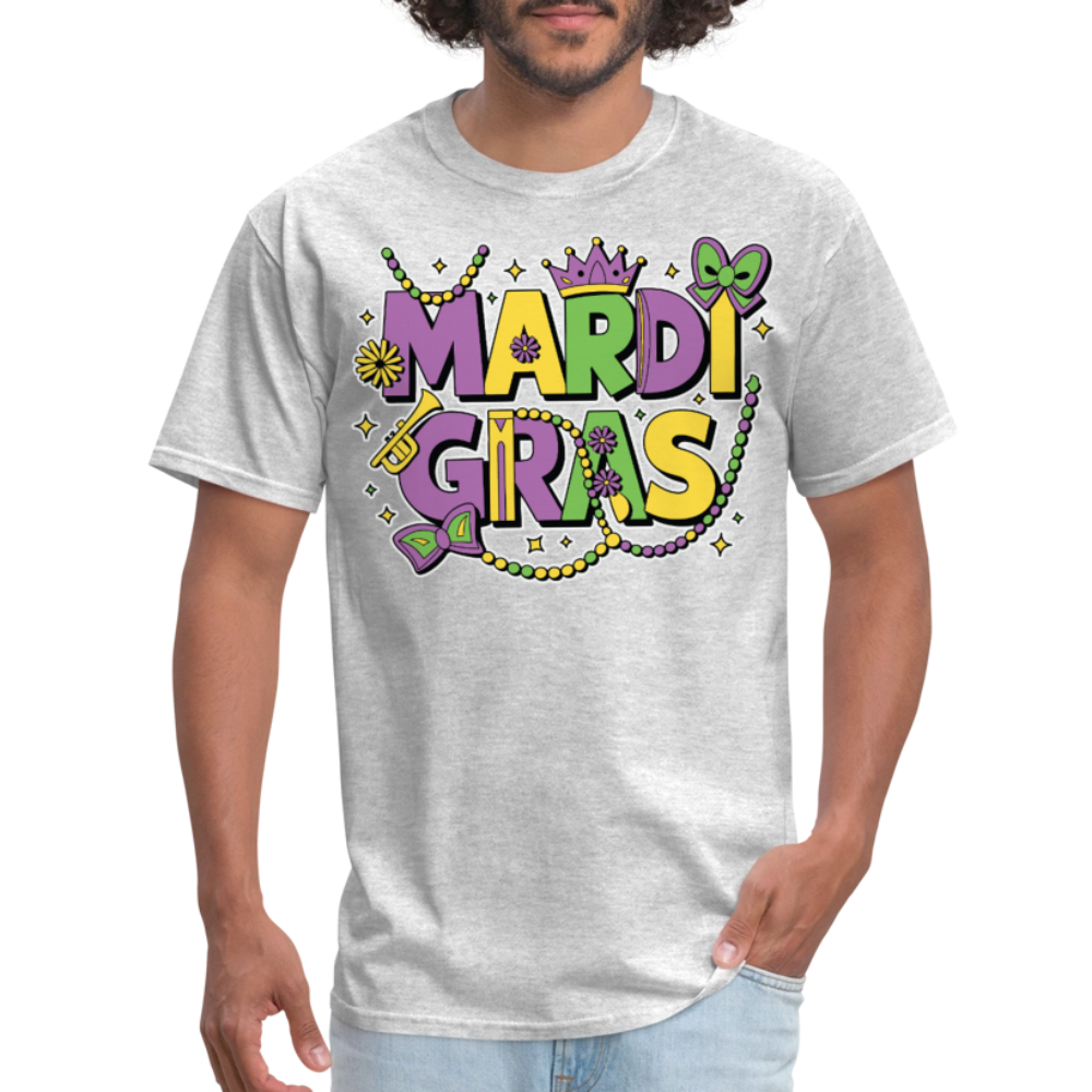 Funny and festive Mardi Gras shirts Mardi Gras Crown T-shirt - heather gray