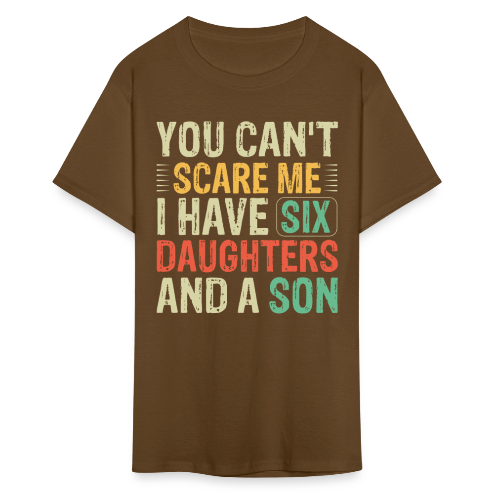 Gifts For Parents With Six Daughters And A Son Fathers Day T-shirt - brown