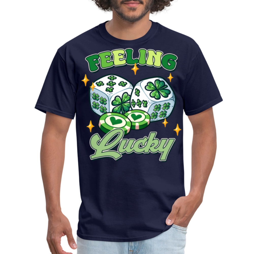 Feeling Lucky Tee For Poker And Slot Players T-shirt - navy