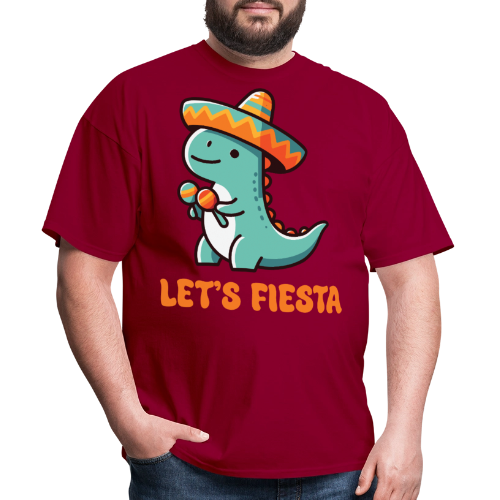 Cute Dinosaur Fiesta Tee For Party Lovers Let's Fiesta T-shirt - dark red