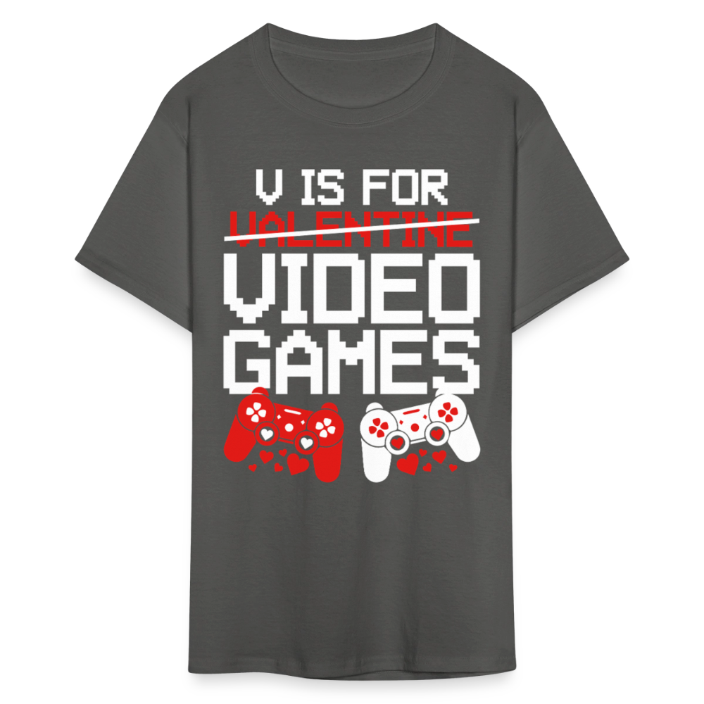 Valentine’s Day Gifts For Gamers Funny Gaming Couple Matching T-shirt - charcoal