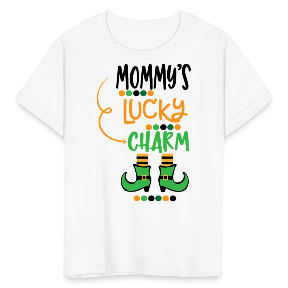 Cute St Patrick’s Day Toddler Tee Mommy's Lucky Charm T-shirt - white