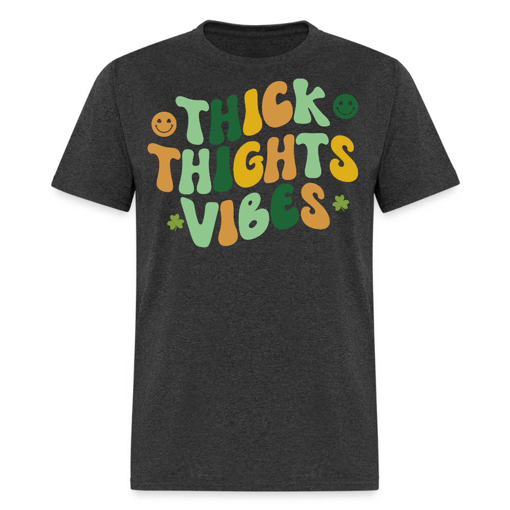 Thick Thighs Save Lives St Patrick's Day T-shirt - heather black