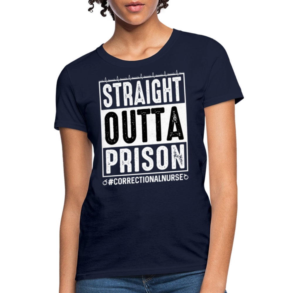 Straight Outta Prison Correctional Nurse T-Shirt - navy