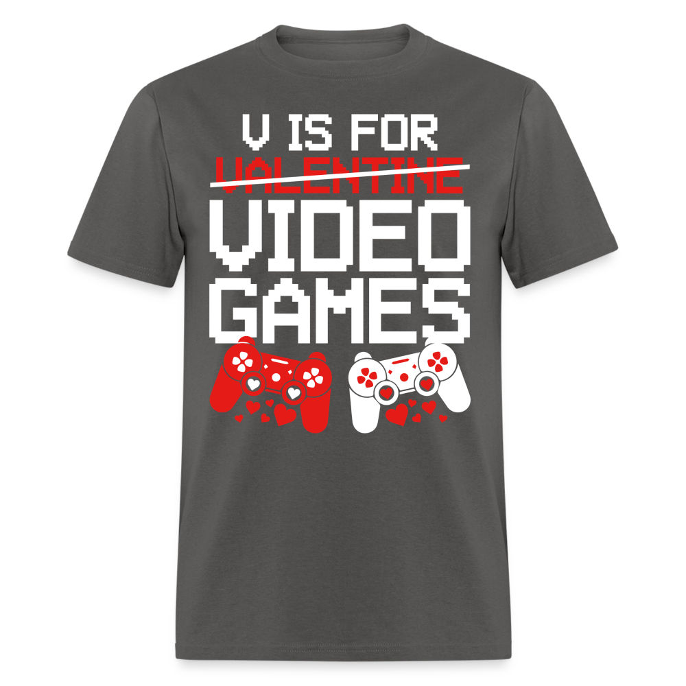 Valentine’s Day Gifts For Gamers Funny Gaming Couple Matching T-shirt - charcoal