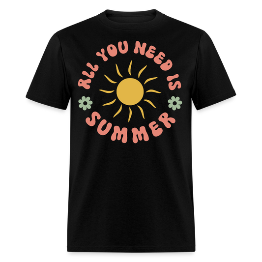 Vintage All You Need Is Summer T-shirt - black