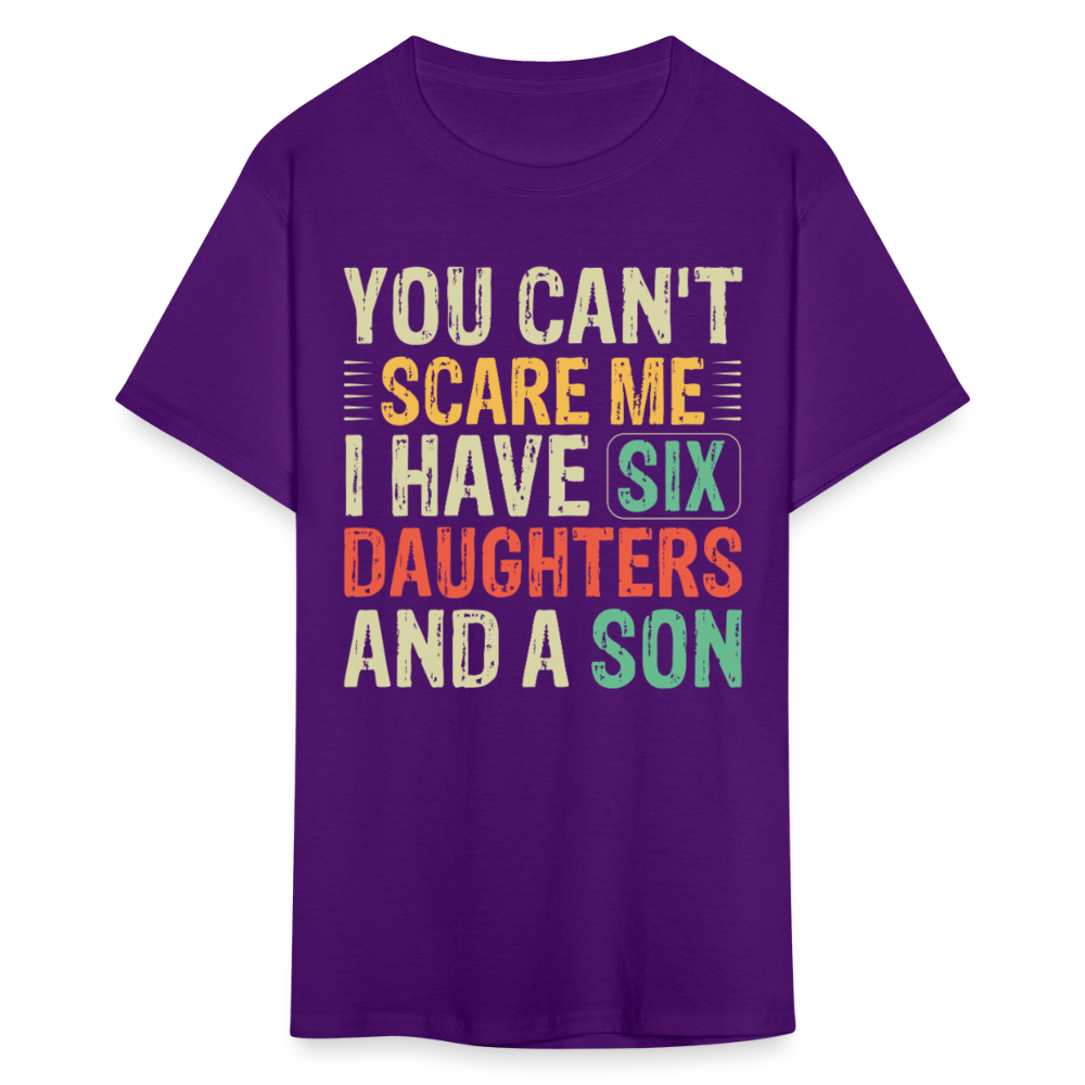 Gifts For Parents With Six Daughters And A Son Fathers Day T-shirt - purple