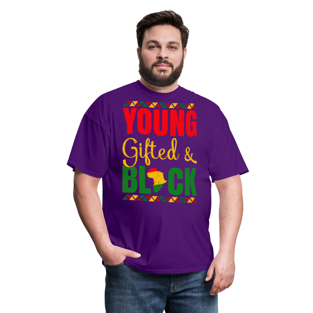 African Heritage Tee Young Gifted and Black T-Shirt - purple