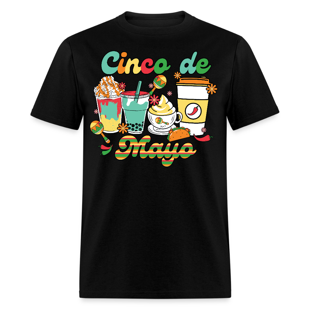 Mexican Holiday Drink Graphic Tee Cinco de Mayo Coffee Lover T-shirt - black