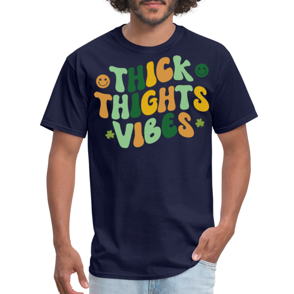 Thick Thighs Save Lives St Patrick's Day T-shirt - navy