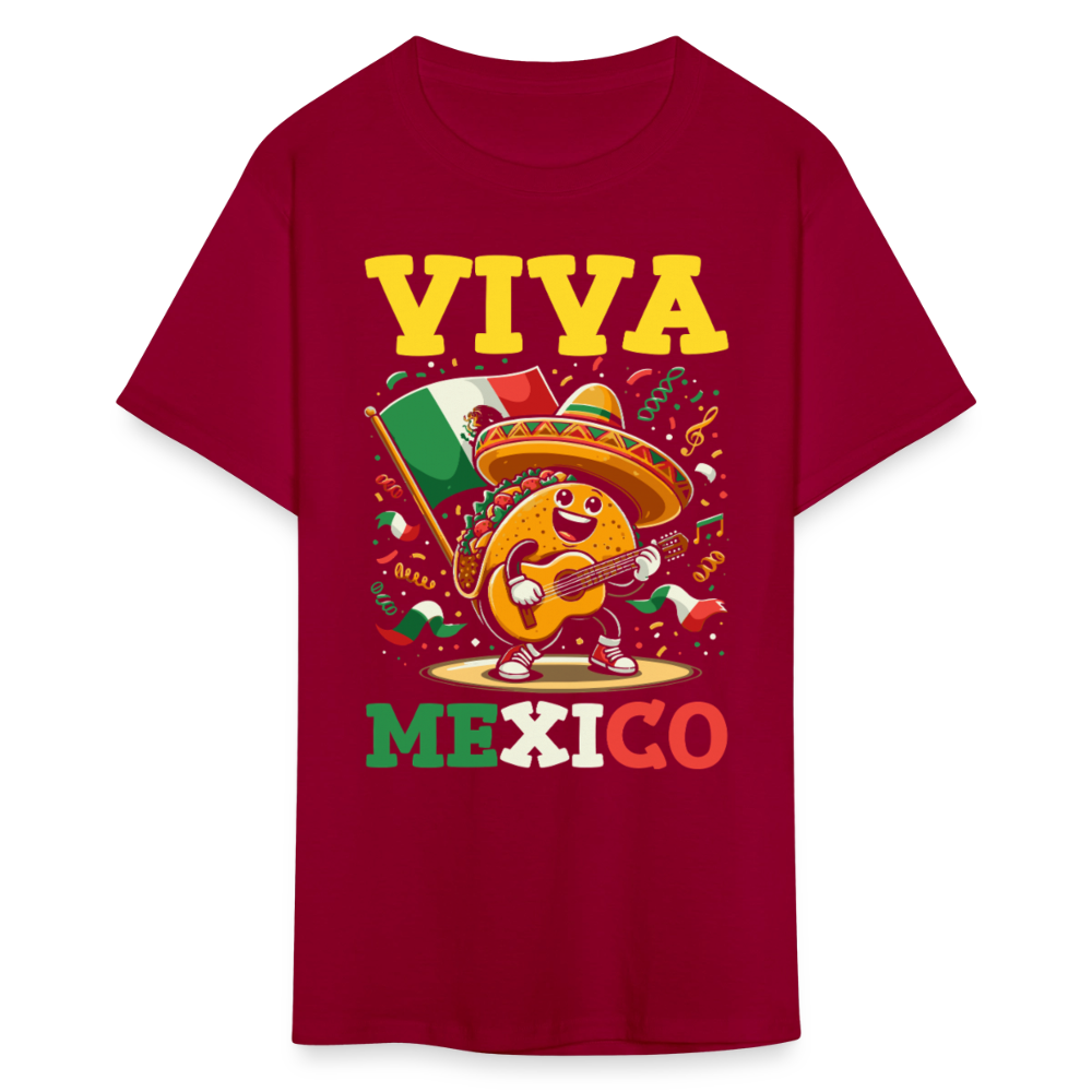 Cinco De Mayo Taco Shirt With Guitar Viva Mexico Party T-shirt - dark red