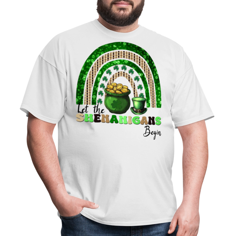 Let The Shenanigans Begin Funny St Patrick's Day T-shirt - white