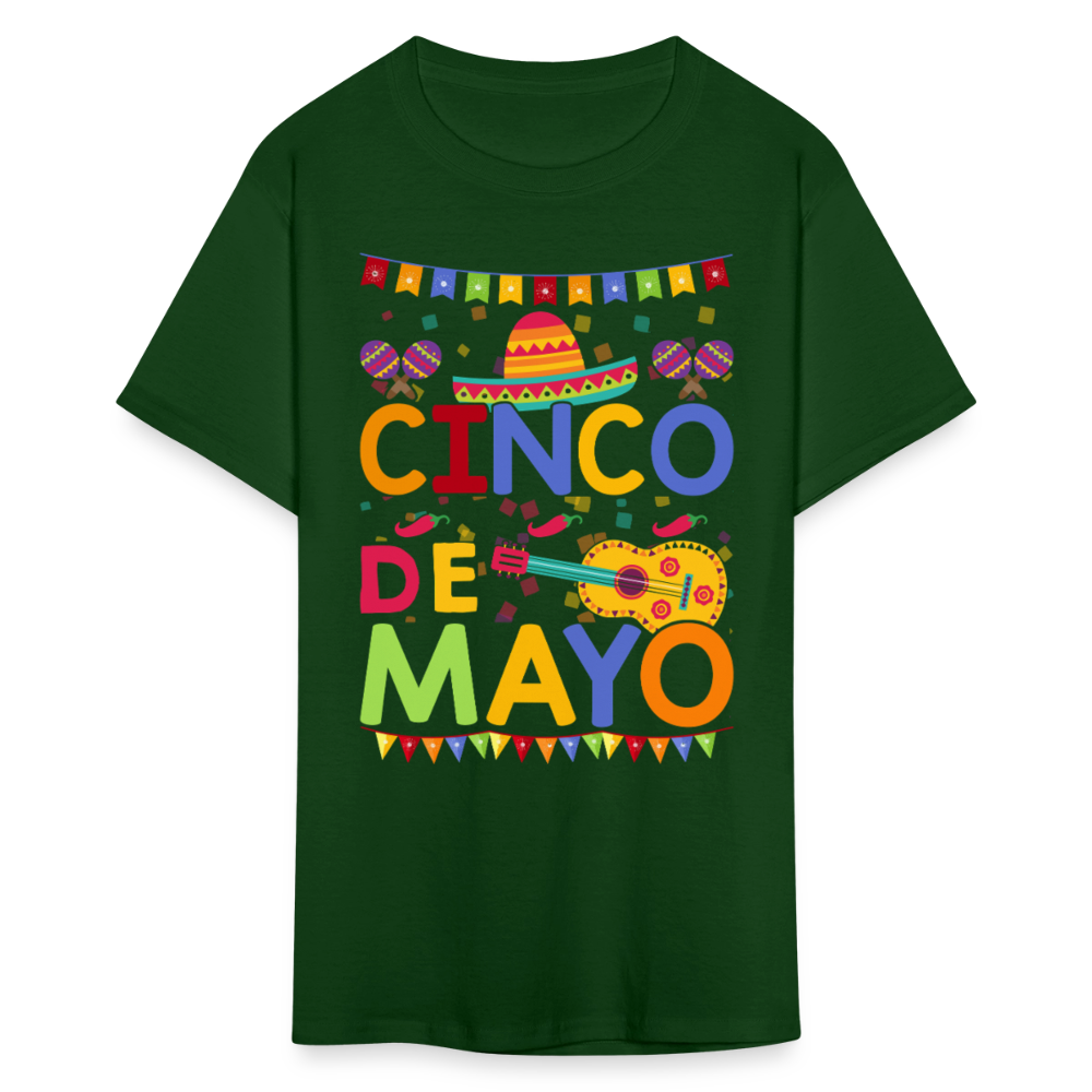 Festive Mexican Party Outfit For Cinco De Mayo T-shirt - forest green