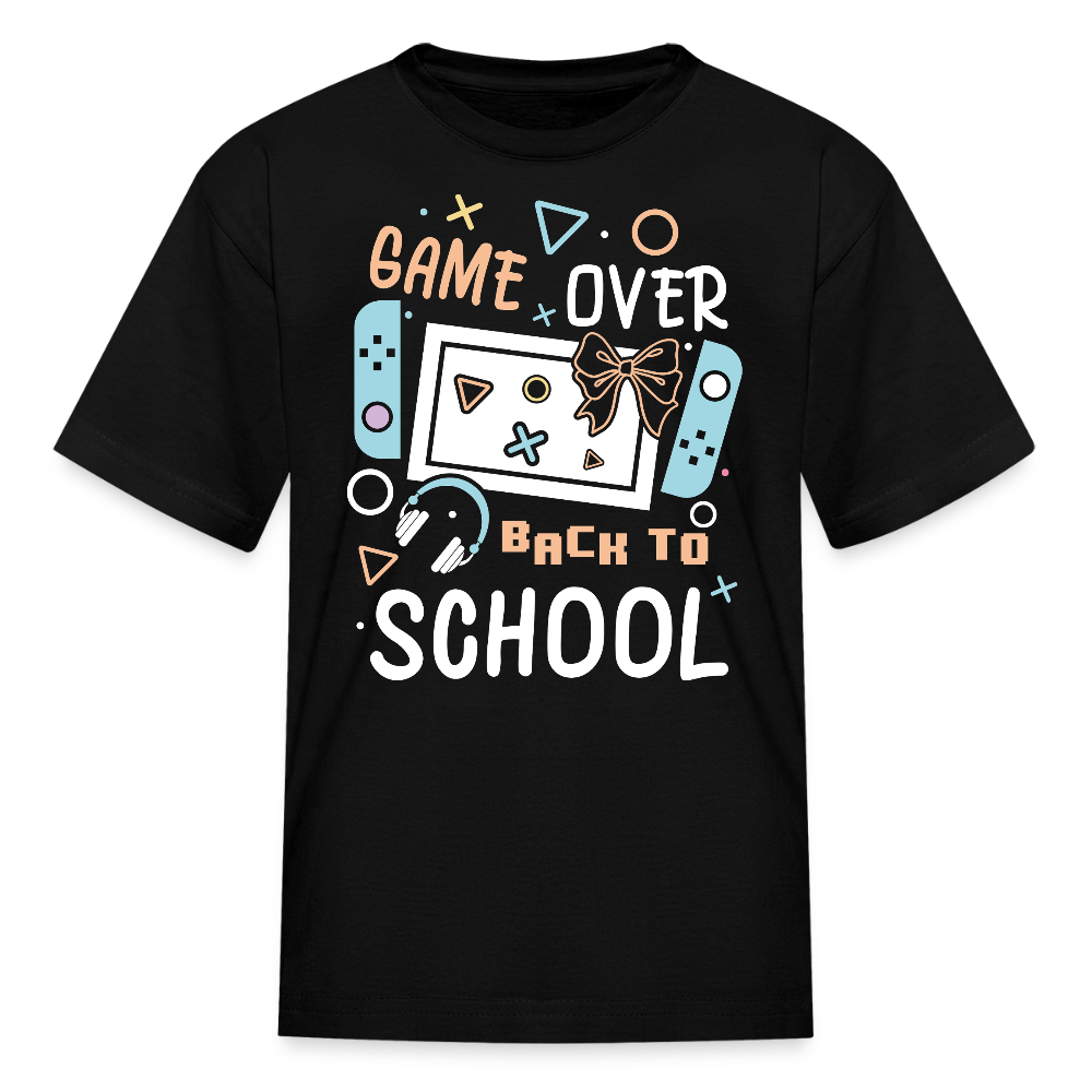 Funny Game Over Back To School Kids' T-Shirt - black