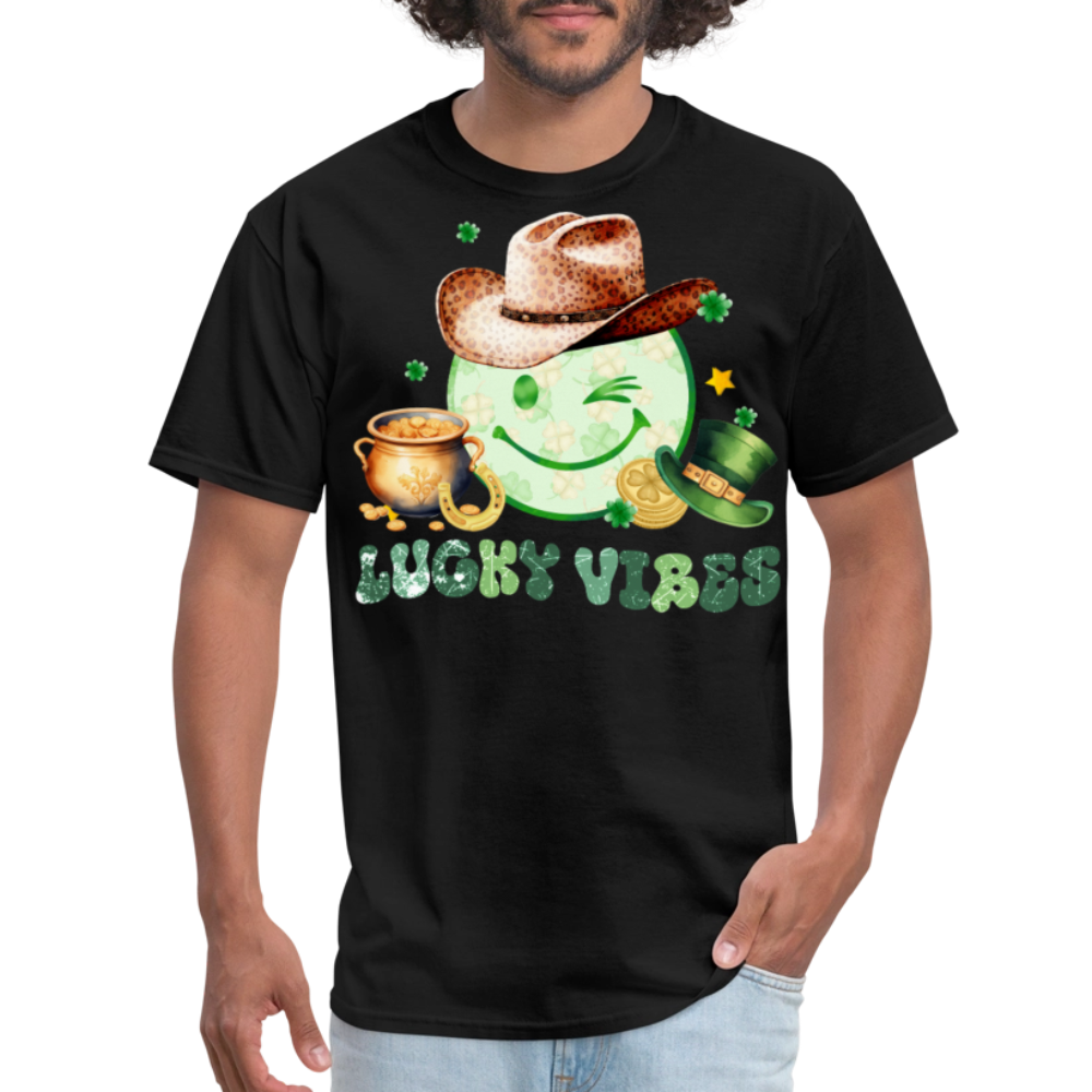 Lucky Vibes Western-style Irish T-shirt - black