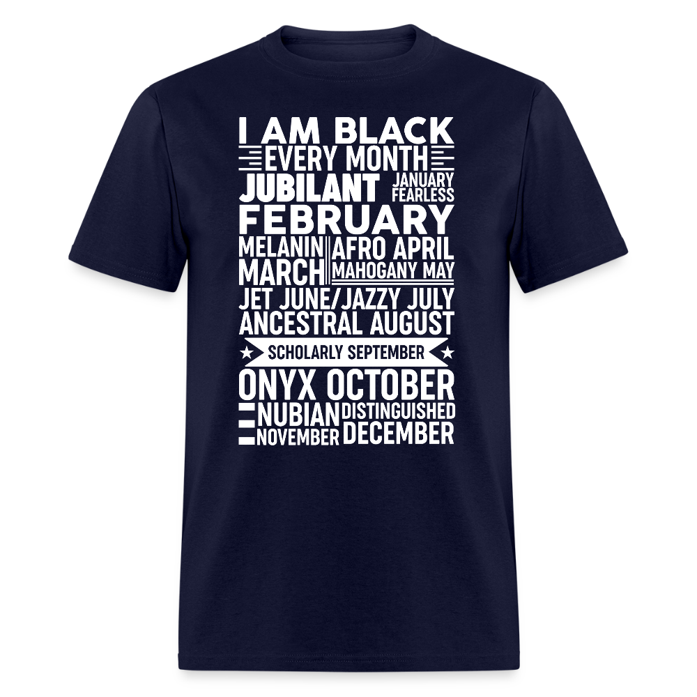 Melanin Inspired Clothing For Black Empowerment Afrocentric T-shirt - navy