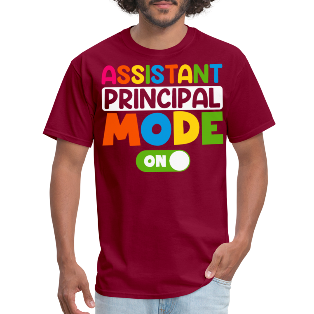 Funny Assistant Principal Shirts For Teachers Principal Mode ON T-shirt - burgundy