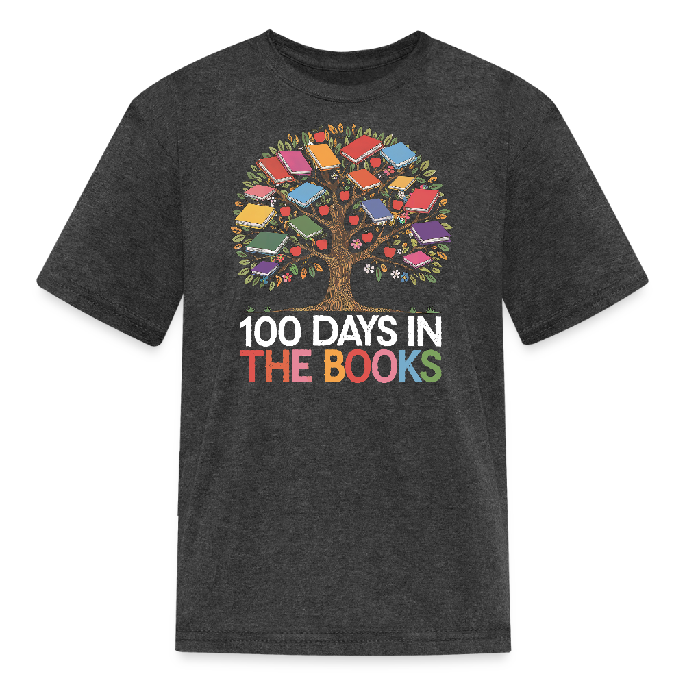 Milestone Celebration Tee for Students 100 Days in the Books T-Shirt - heather black