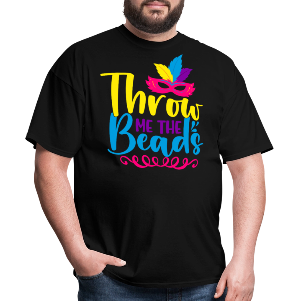 Throw Me The Beads Funny Mardi Gras T-shirt - black