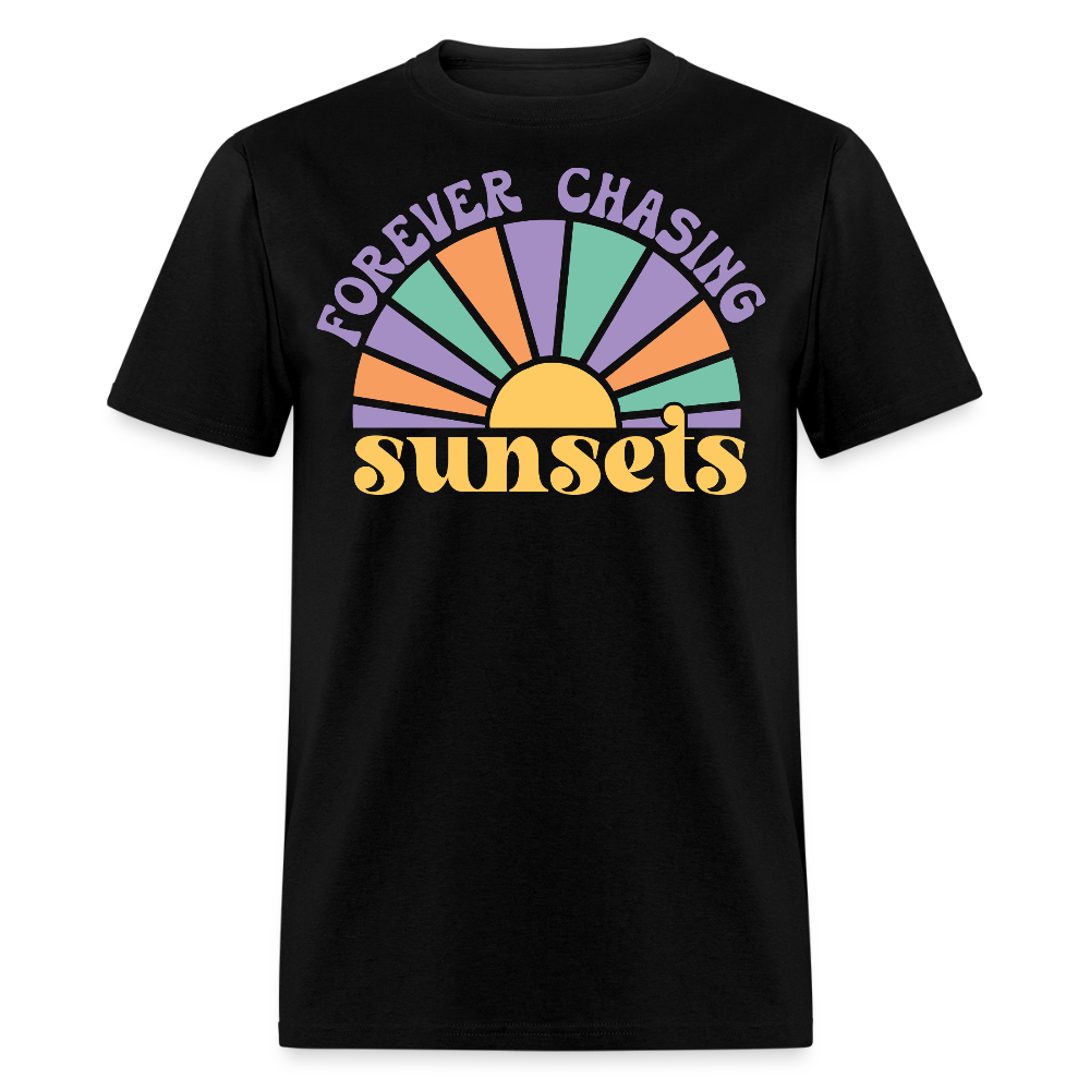 Forever Chasing Sunsets Hippie Vbe T-shirt - black