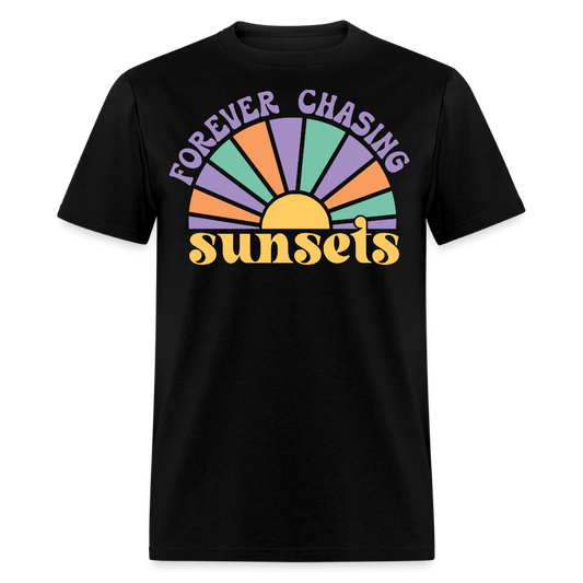 Forever Chasing Sunsets Hippie Vbe T-shirt - black