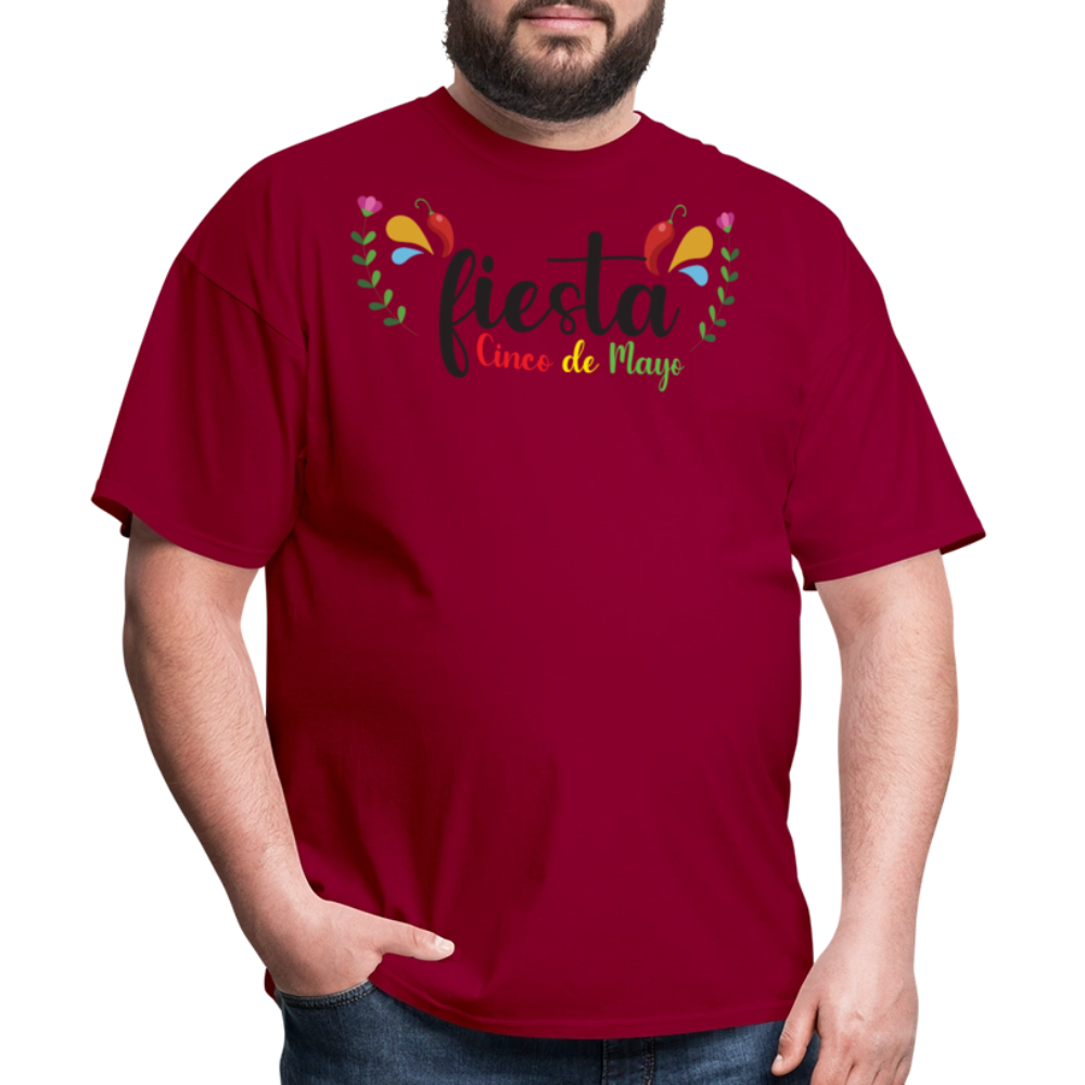 Cute and Festive Cinco De Mayo Fiesta T-shirt - dark red