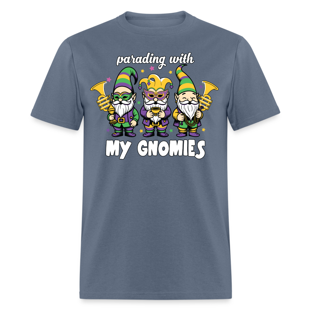 Parading With my Gnomies Festival Shirt Funny Mardi Gras T-shirt - denim