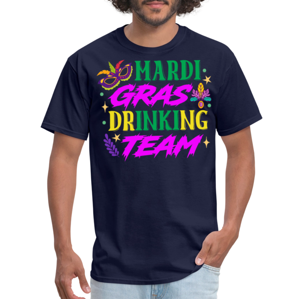 Funny Mardi Gras Party Tee Mardi Gras Drinking Team T-shirt - navy