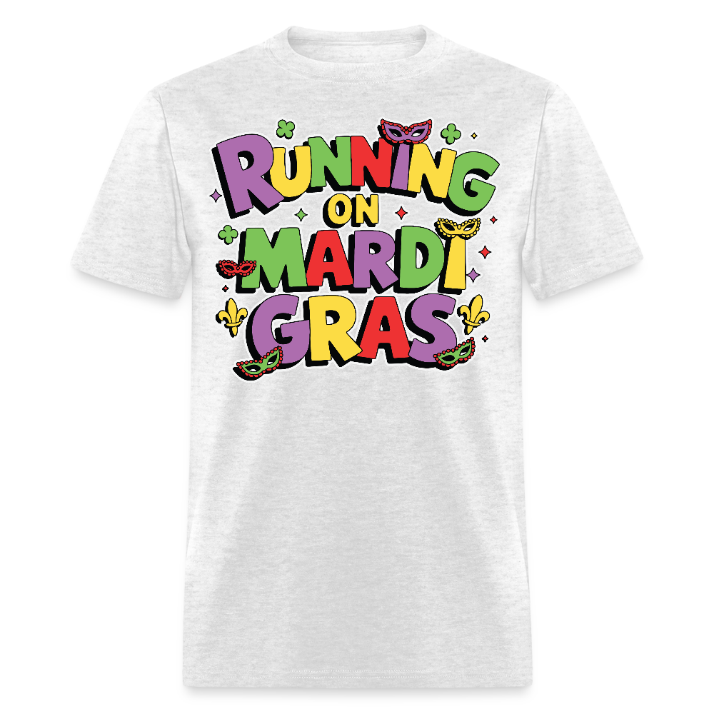 Mardi Gras Running Shirt For Party Lovers Funny Mardi Gras T-shirt - light heather gray