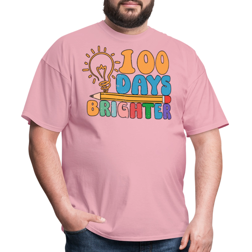 100 Days Brighter Shirt for Teachers Fun School Milestone T-Shirt - pink