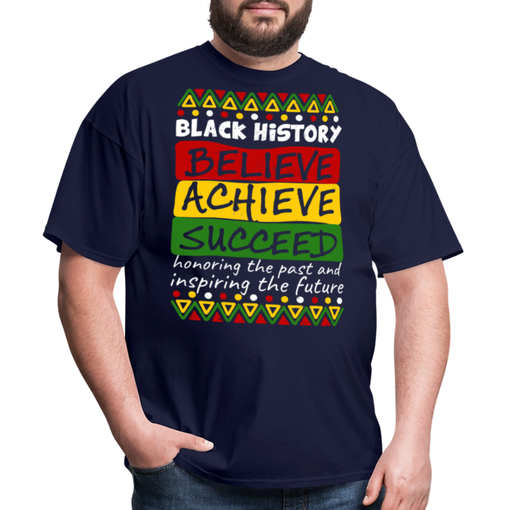 Black Culture Awareness Honoring The Past Inspiring The Future T-Shirt - navy