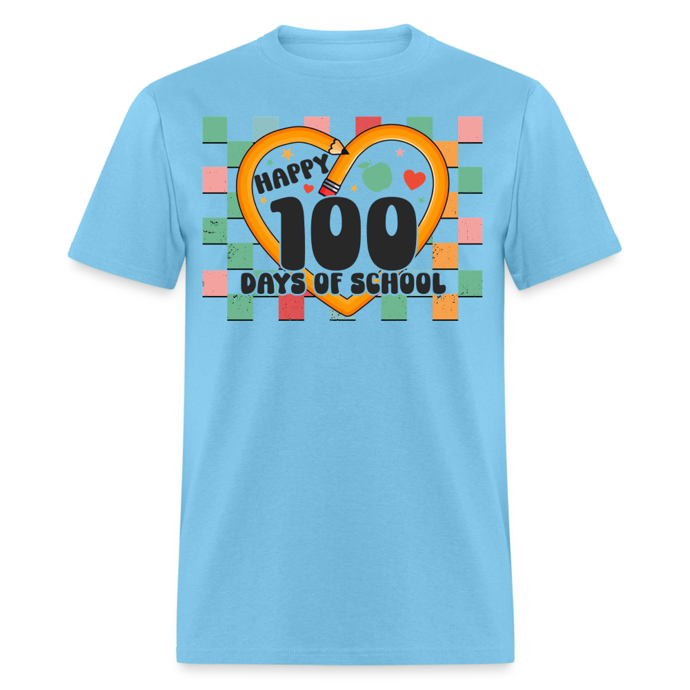 100 Days of school Shirt For Teachers Unisex Tee - aquatic blue