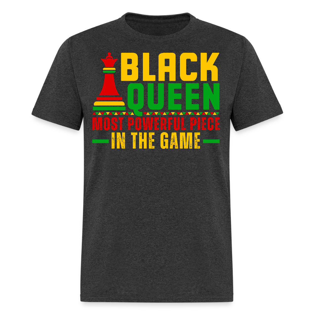 Black Queen Empowerment Chess T-shirt - heather black