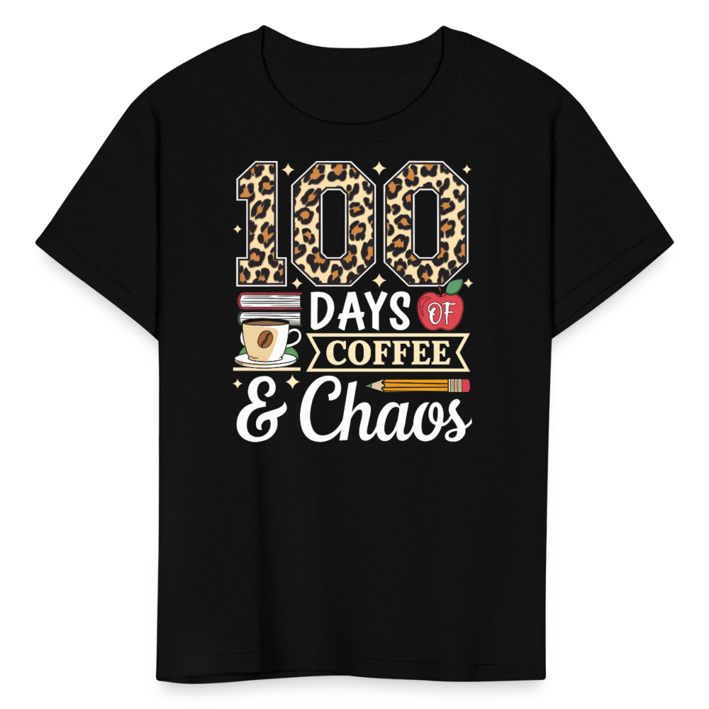 Coffee Lover Teacher Shirt 100 days of school T-shirt - black