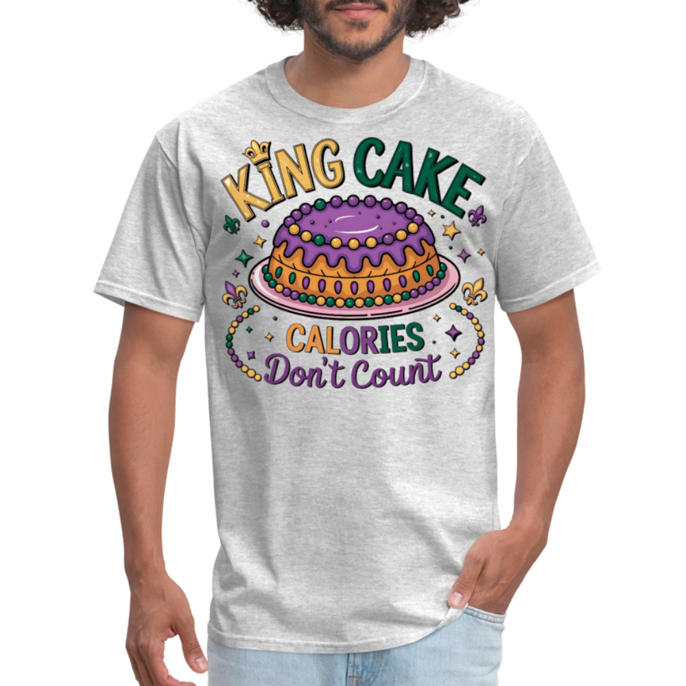 Funny King Cake Calories Don’t Count Tee Funny Mardi Gras T-shirt - heather gray